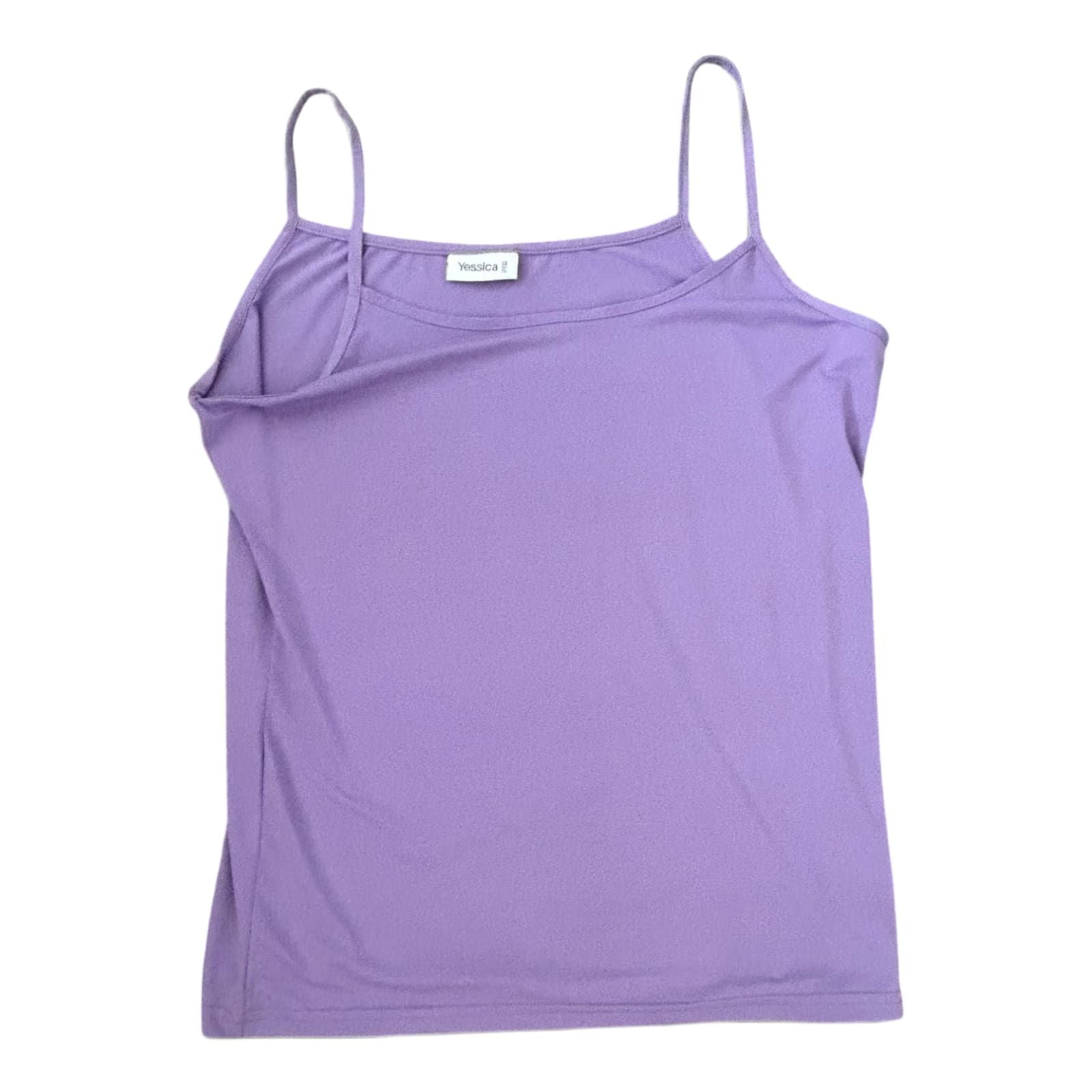 Yessica Top Lila Gr XL Damen Trägertop Stretch Basic Sommer Nylon Elasthan