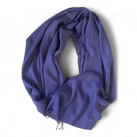 Lila Schal Baumwolle Viskose weich fließend 80x190 cm Fransensaum Damen