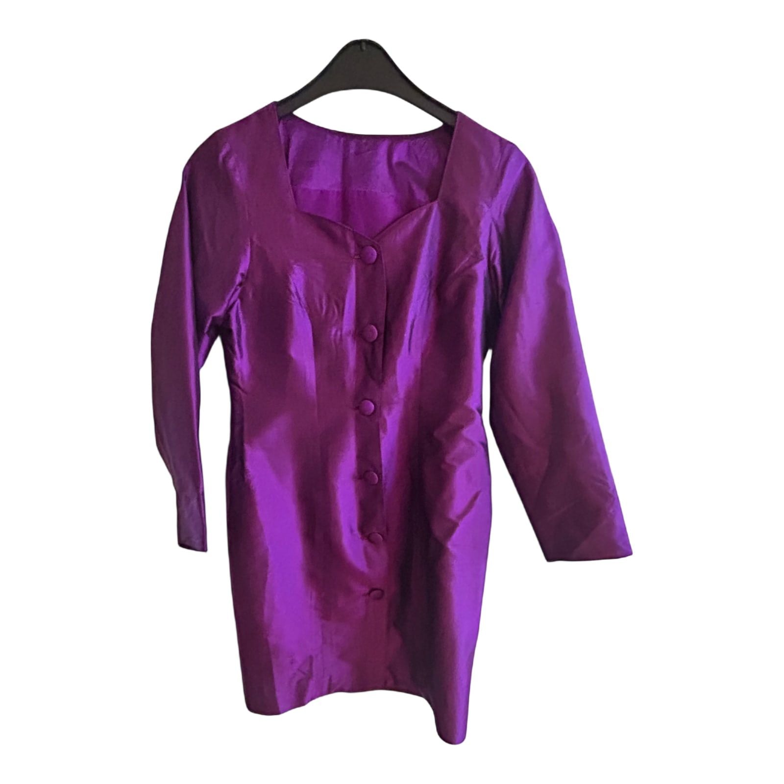 Designer Blazer Violett M Maßanfertigung Gefüttert Glänzend Elegant Unikat
