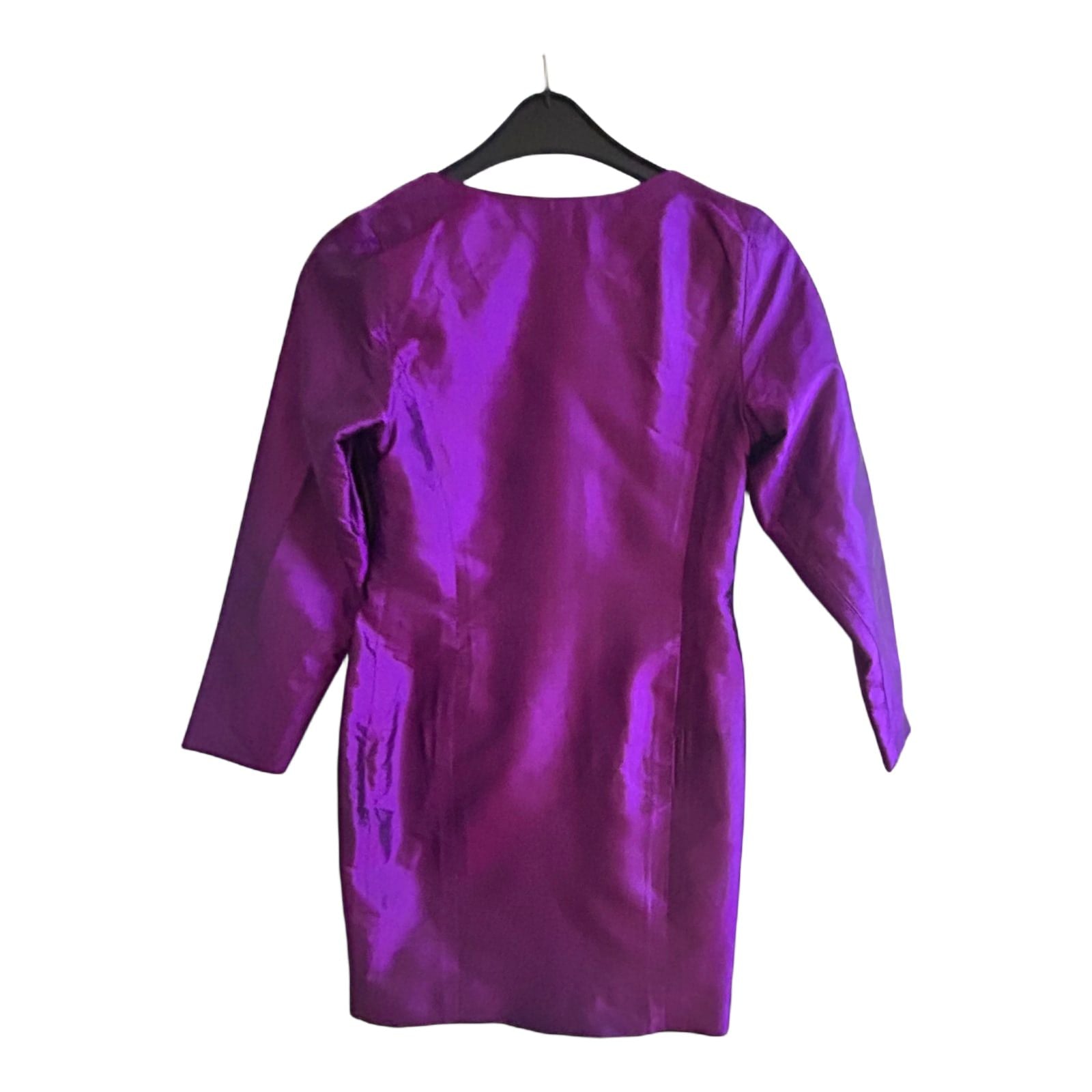 Designer Blazer Violett M Maßanfertigung Gefüttert Glänzend Elegant Unikat