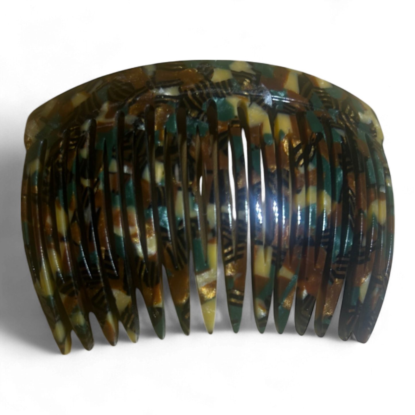 Haarspange Camouflage Bananenklammer Kunststoff 8 x 5,5 cm Tarnfarben Braun Grün