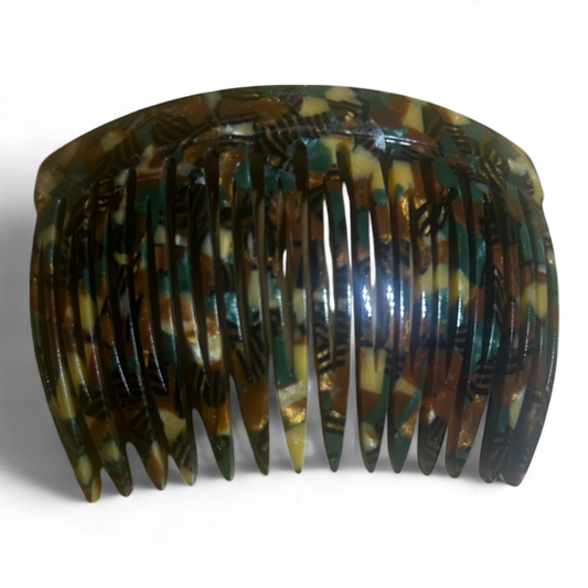 Haarspange Camouflage Bananenklammer Kunststoff 8 x 5,5 cm Tarnfarben Braun Grün