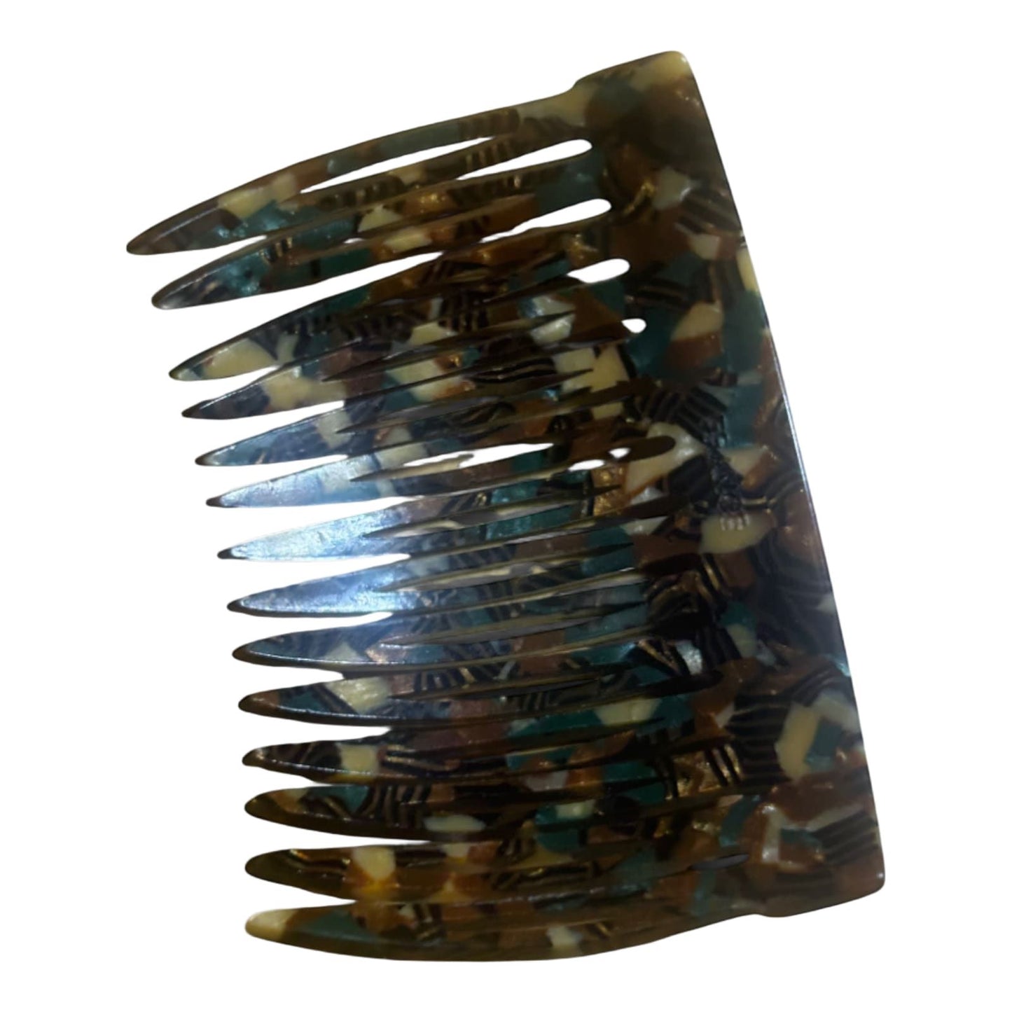 Haarspange Camouflage Bananenklammer Kunststoff 8 x 5,5 cm Tarnfarben Braun Grün