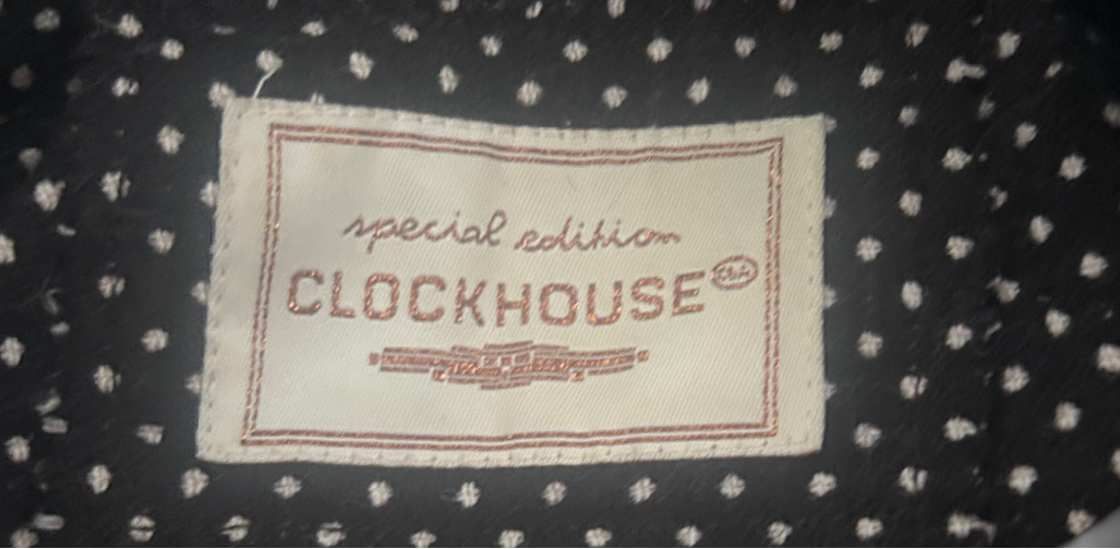 Clockhouse Damen Mantel Gr 40 Dunkelbraun Weiss Gepunktet Klassisch Elegant