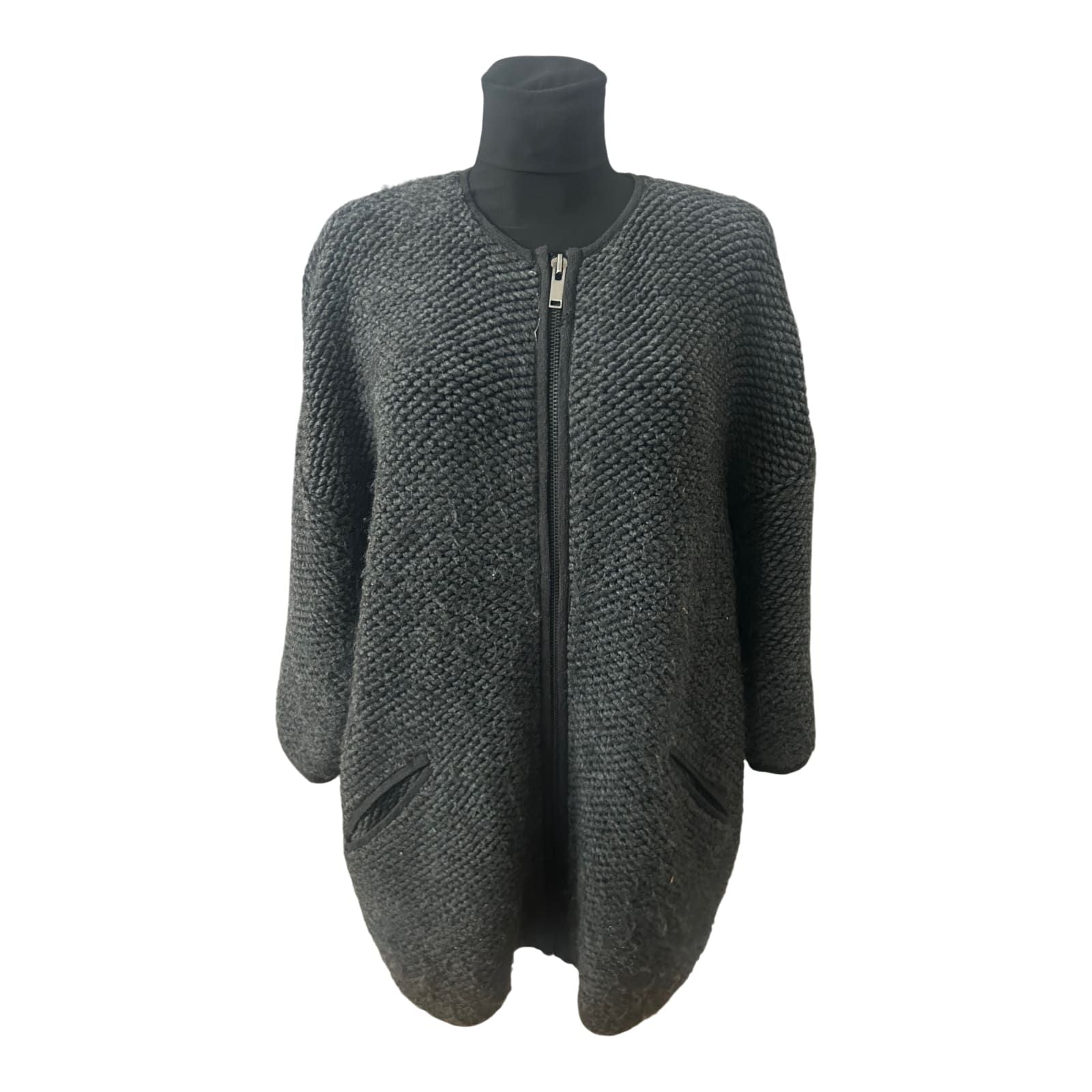 Hallhuber Jacke Damen Gr 42 Grau Wolle Elegant Klassisch Zeitlos