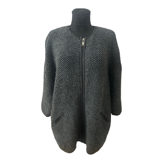 Hallhuber Jacke Damen Gr 42 Grau Wolle Elegant Klassisch Zeitlos