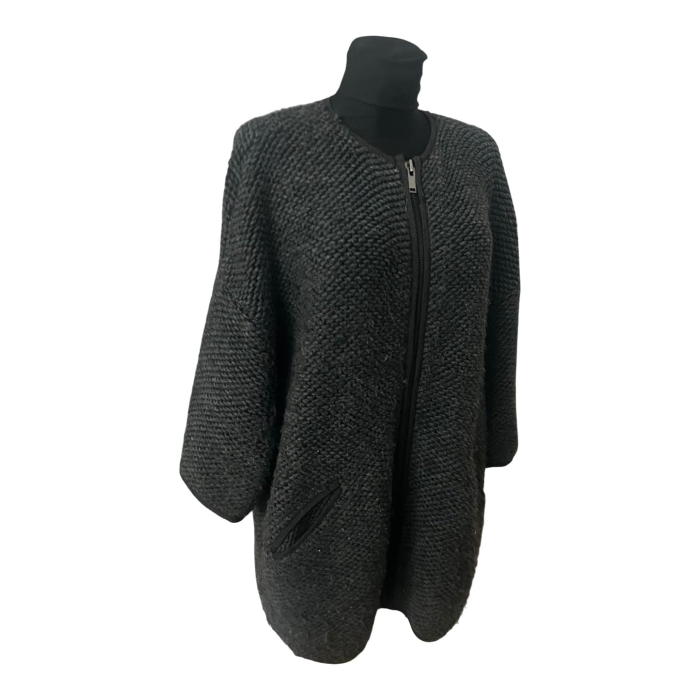 Hallhuber Jacke Damen Gr 42 Grau Wolle Elegant Klassisch Zeitlos