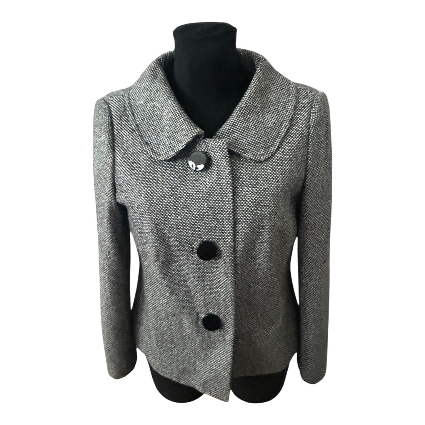 Canda Damen Jacke Grau Gr 40 Wollmix Elegant Klassisch Wollmix