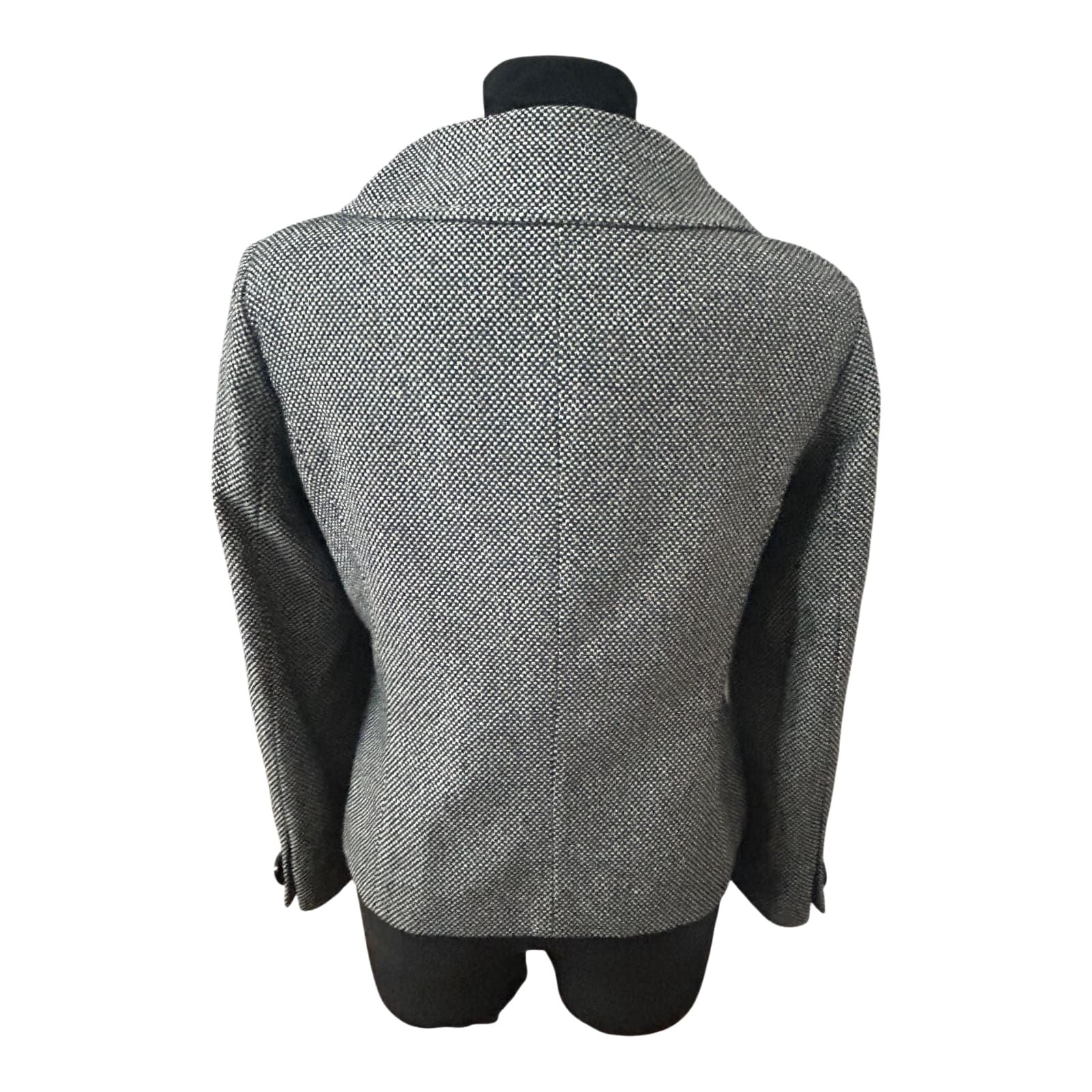 Canda Damen Jacke Grau Gr 40 Wollmix Elegant Klassisch Wollmix