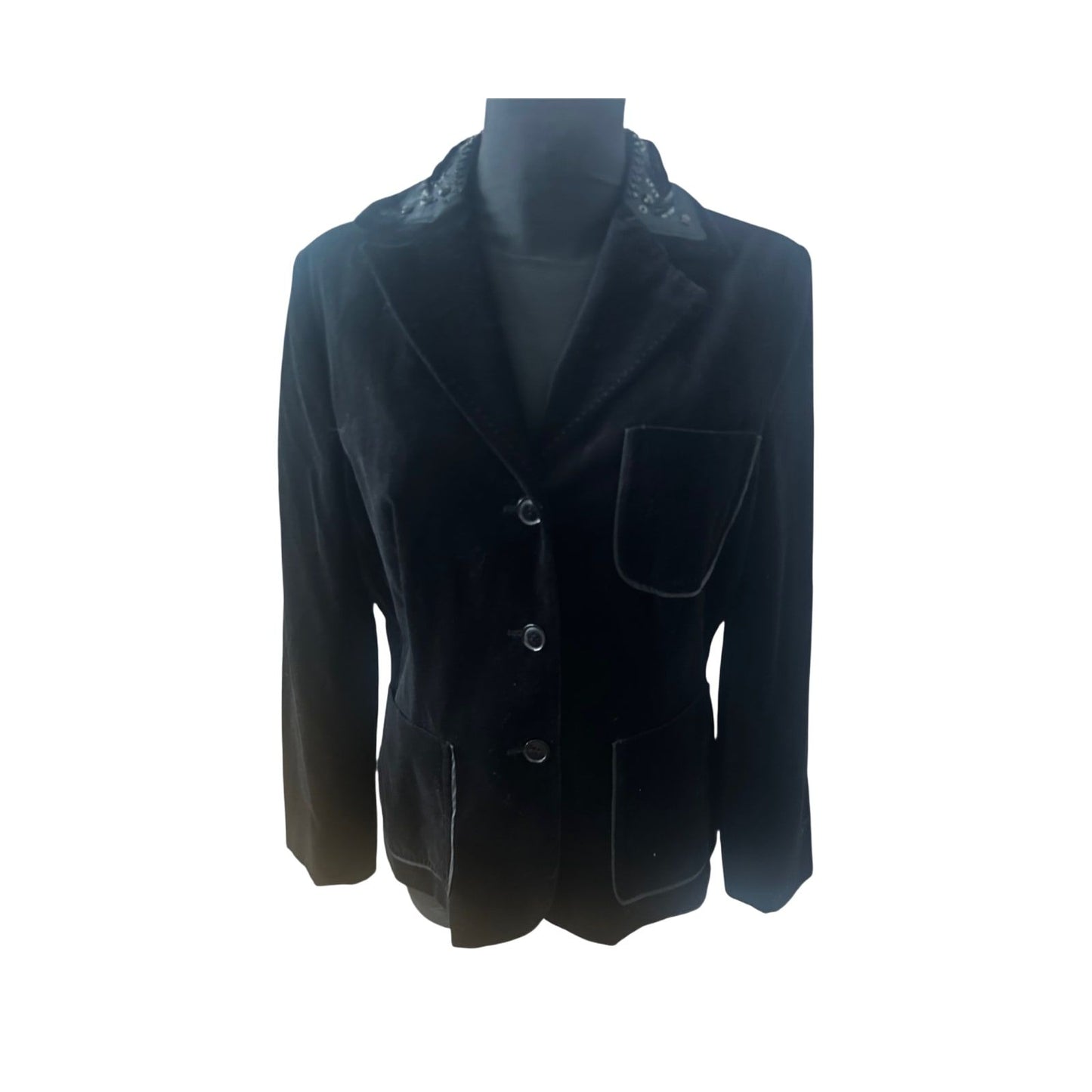 Nice Connection Samtblazer Damen Gr 42 Schwarz Elegant Klassisch Seidenfutter