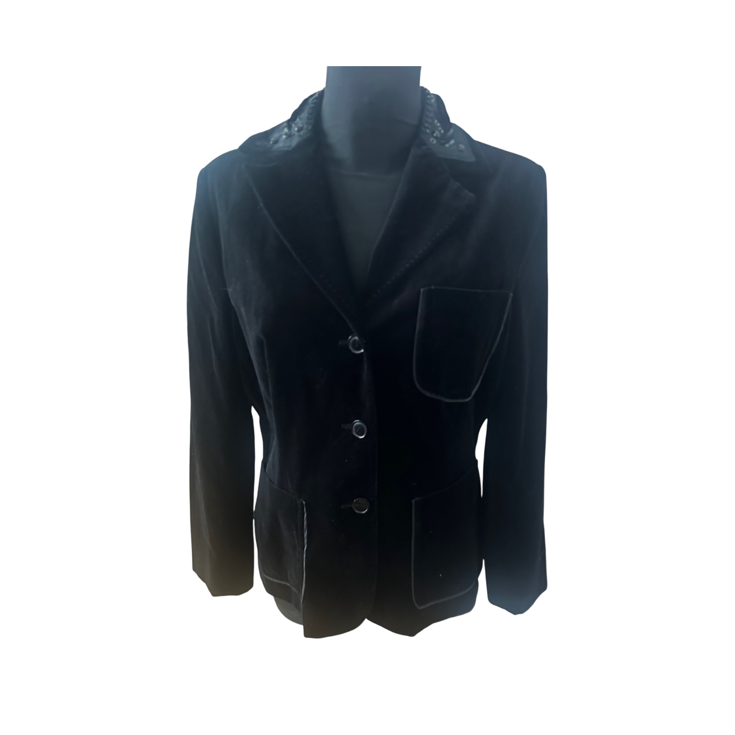 Nice Connection Samtblazer Damen Gr 42 Schwarz Elegant Klassisch Seidenfutter