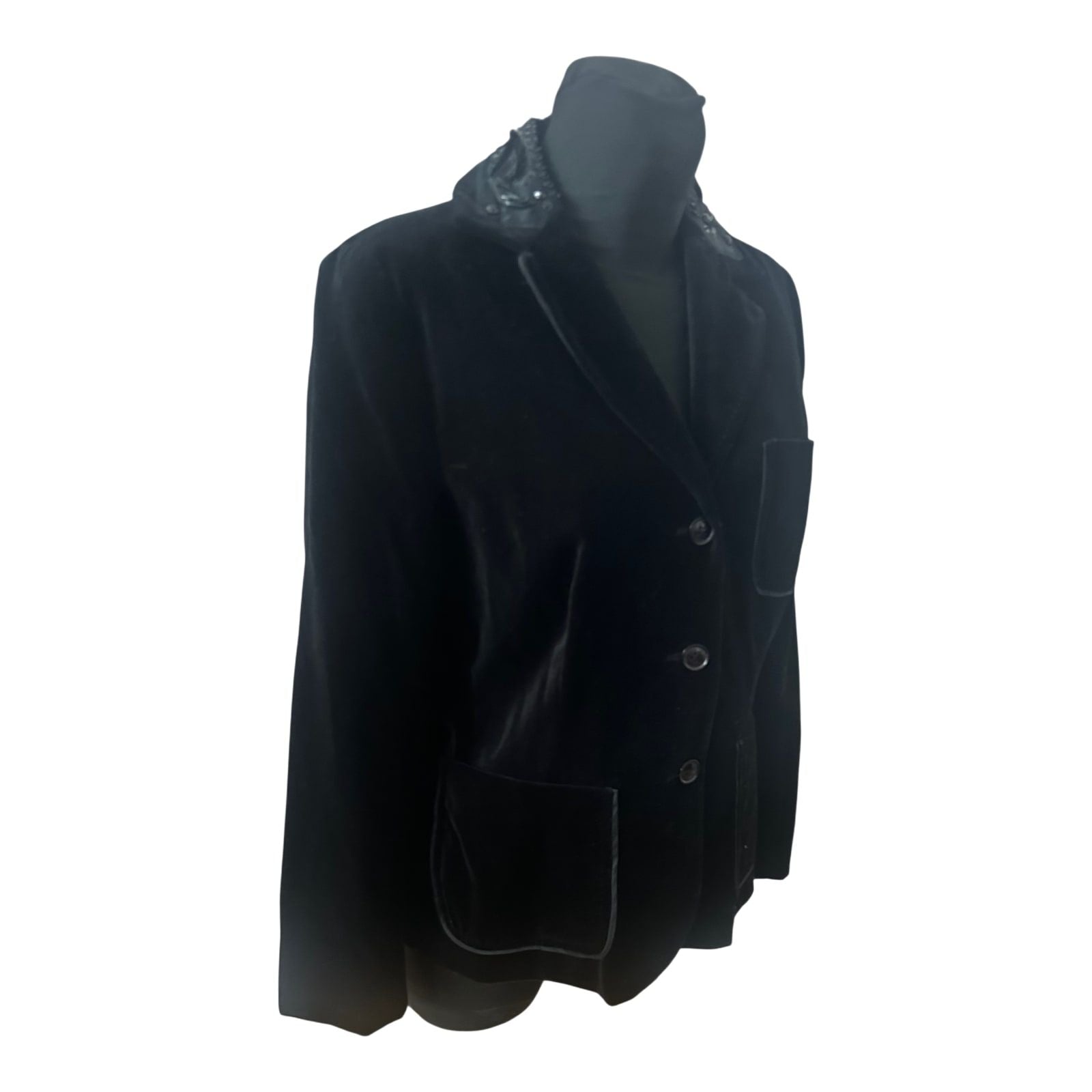 Nice Connection Samtblazer Damen Gr 42 Schwarz Elegant Klassisch Seidenfutter