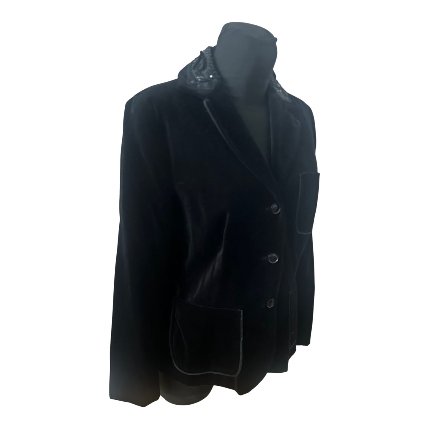 Nice Connection Samtblazer Damen Gr 42 Schwarz Elegant Klassisch Seidenfutter