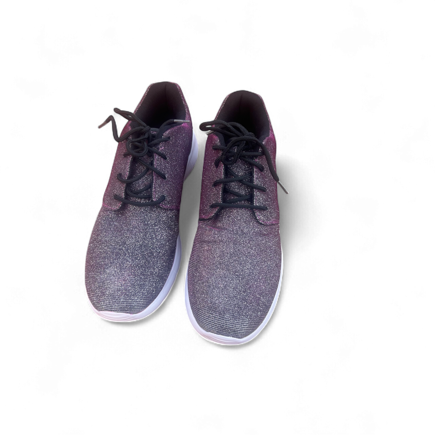 Damen Sneaker Glitzer Lila Schwarz Größe 40 Sportschuhe Neu Komfort Sohle