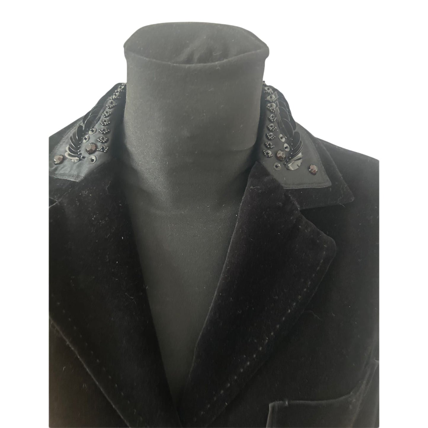 Nice Connection Samtblazer Damen Gr 42 Schwarz Elegant Klassisch Seidenfutter