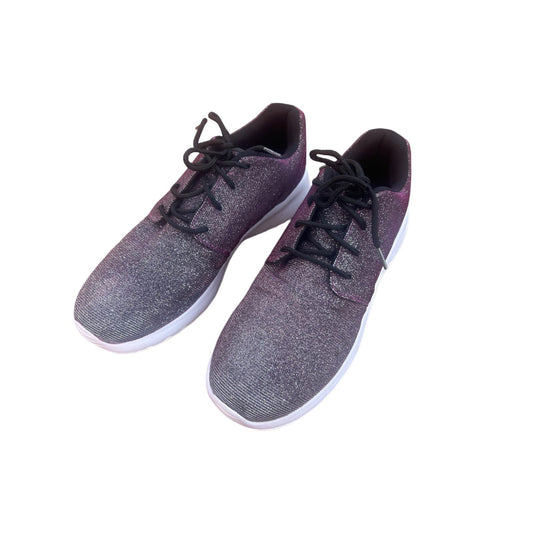 Damen Sneaker Glitzer Lila Schwarz Größe 40 Sportschuhe Neu Komfort Sohle