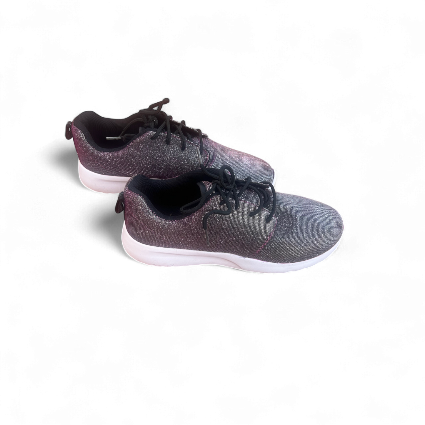 Damen Sneaker Glitzer Lila Schwarz Größe 40 Sportschuhe Neu Komfort Sohle