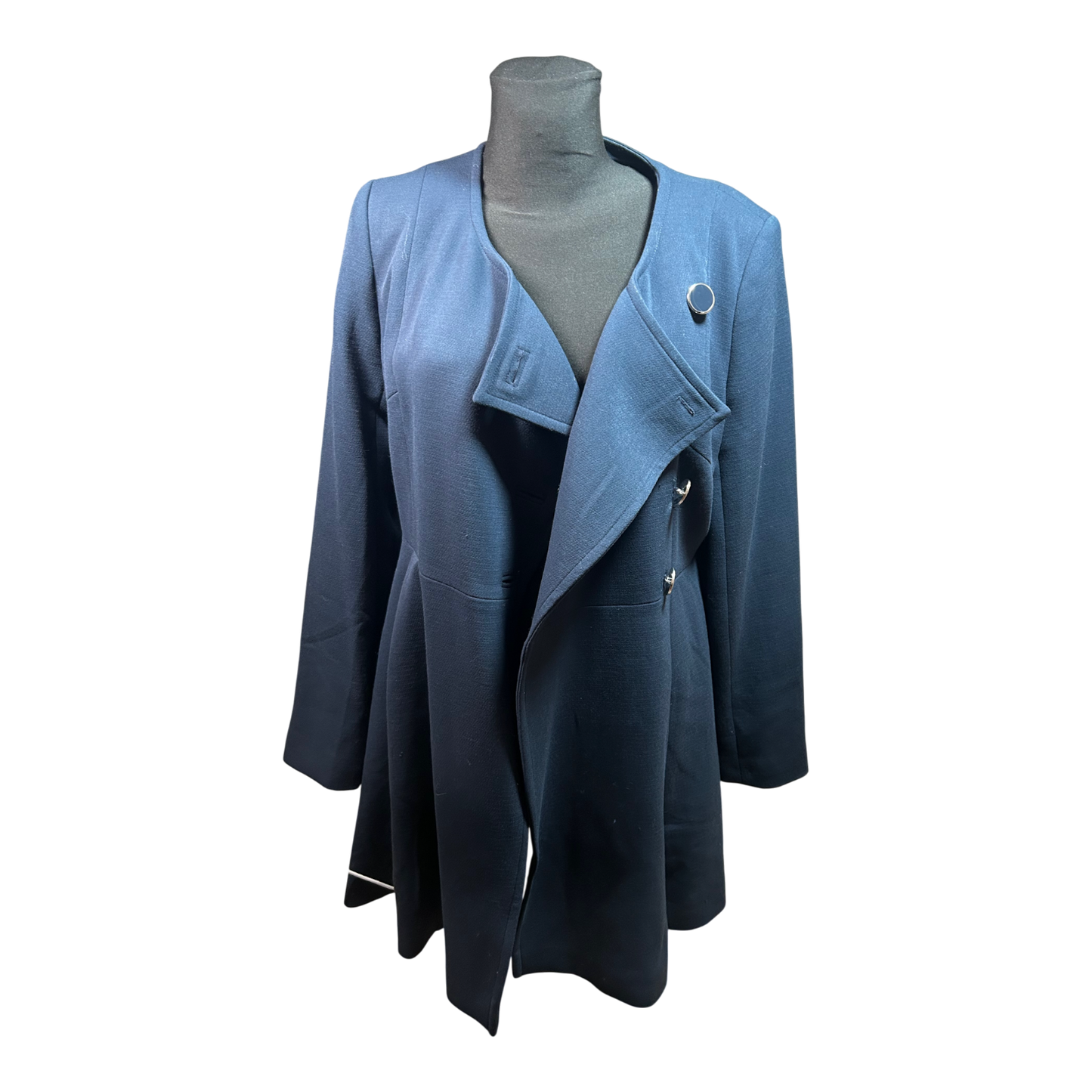 Orsay Damen Mantel Gr 40 Blau Elegant Klassisch Asymetrisch Schick