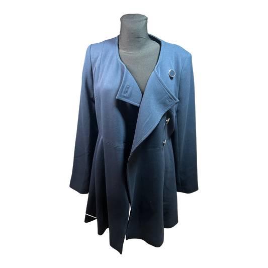 Orsay Damen Mantel Gr 40 Blau Elegant Klassisch Asymetrisch Schick
