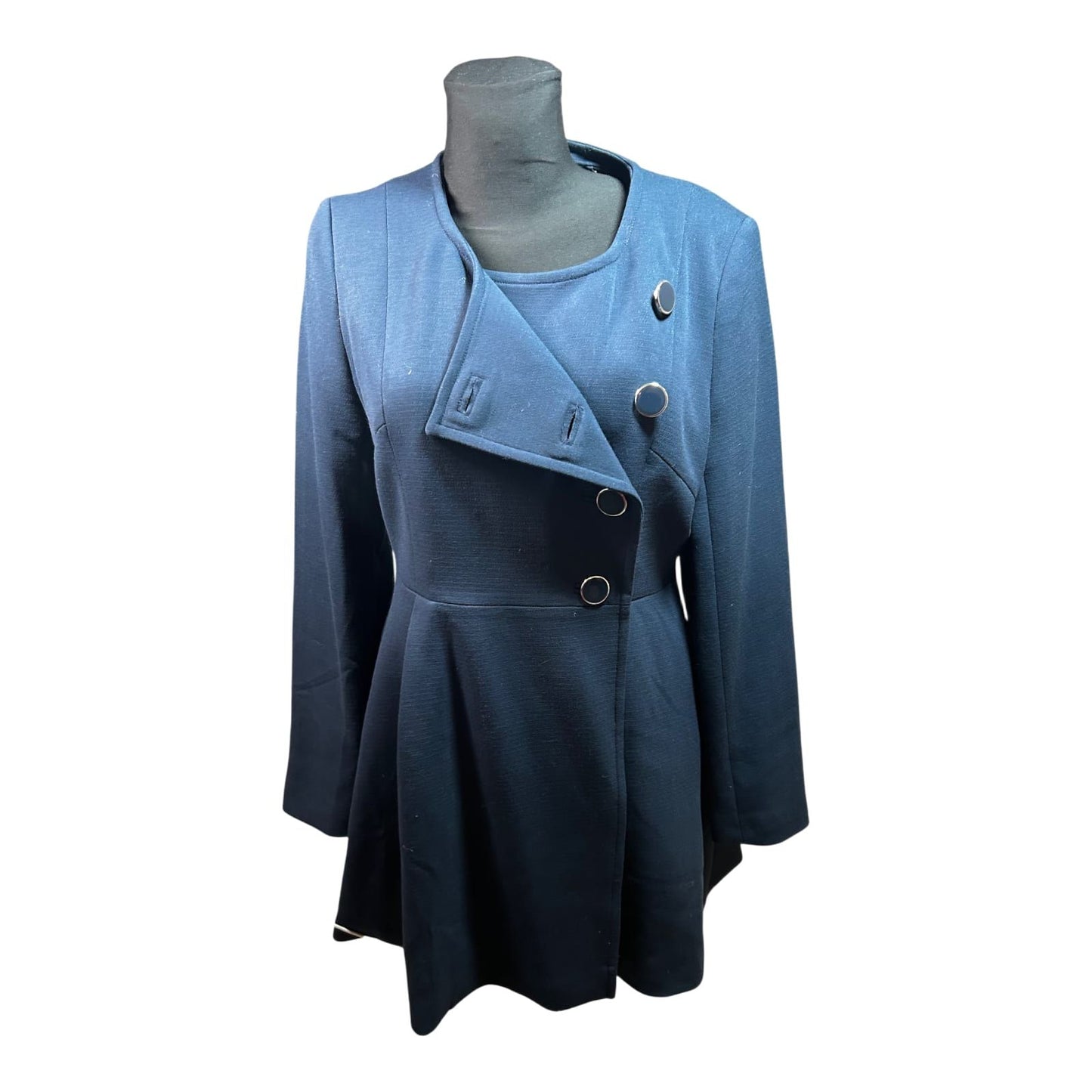 Orsay Damen Mantel Gr 40 Blau Elegant Klassisch Asymetrisch Schick