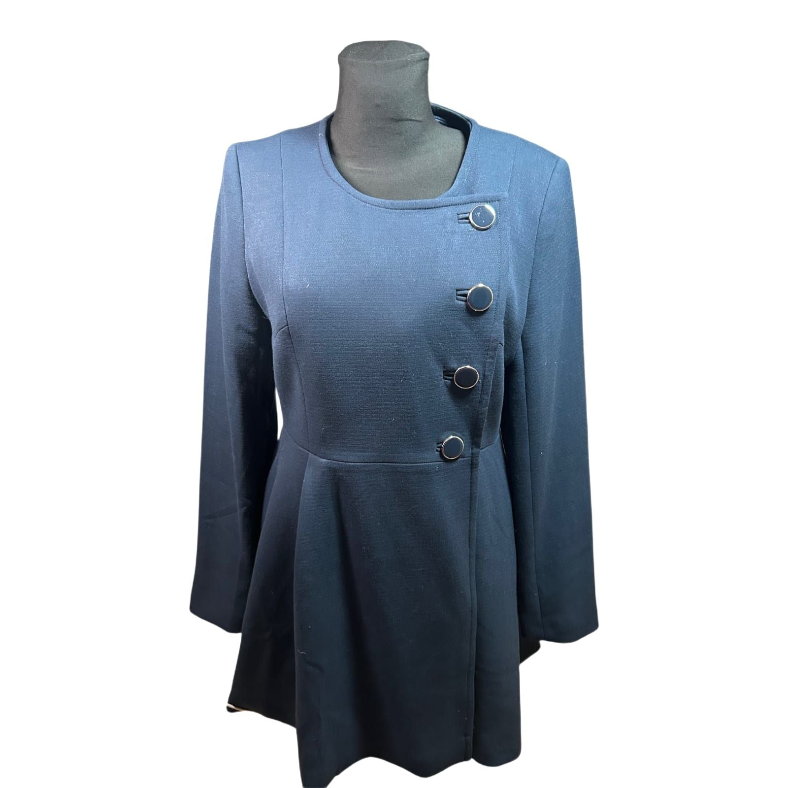Orsay Damen Mantel Gr 40 Blau Elegant Klassisch Asymetrisch Schick