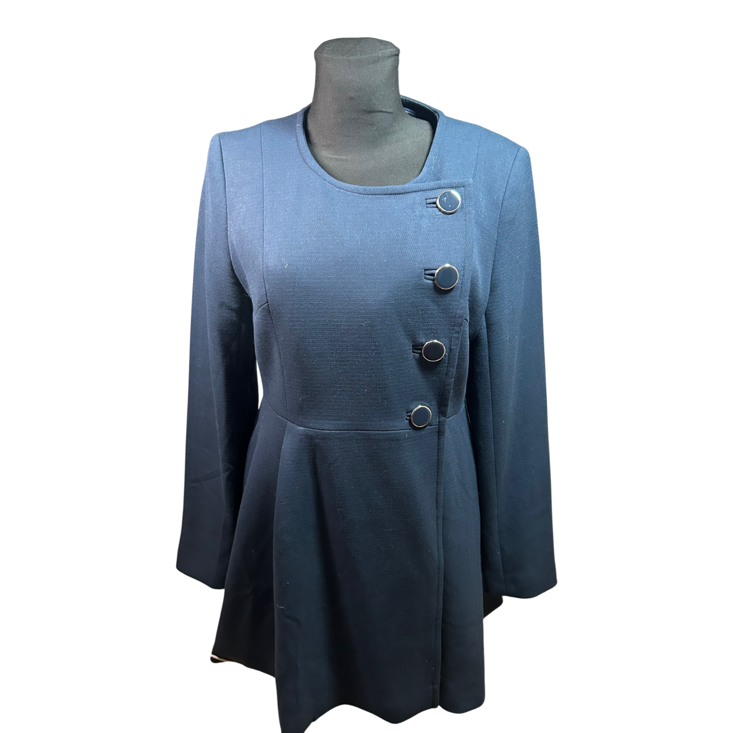 Orsay Damen Mantel Gr 40 Blau Elegant Klassisch Asymetrisch Schick