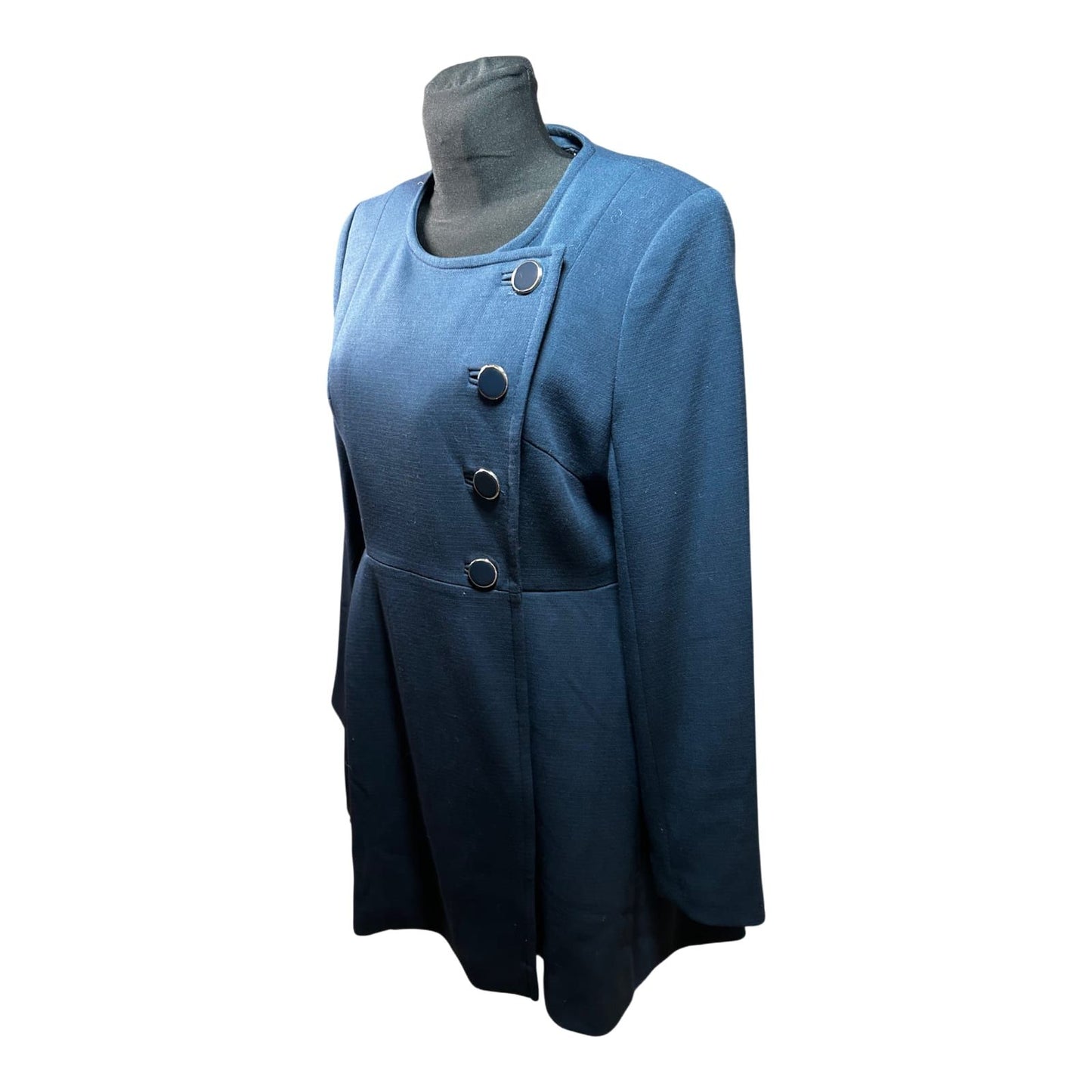 Orsay Damen Mantel Gr 40 Blau Elegant Klassisch Asymetrisch Schick