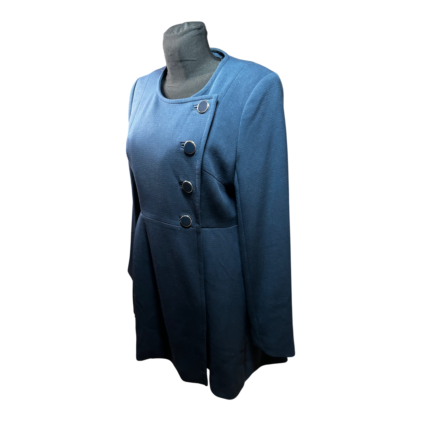 Orsay Damen Mantel Gr 40 Blau Elegant Klassisch Asymetrisch Schick