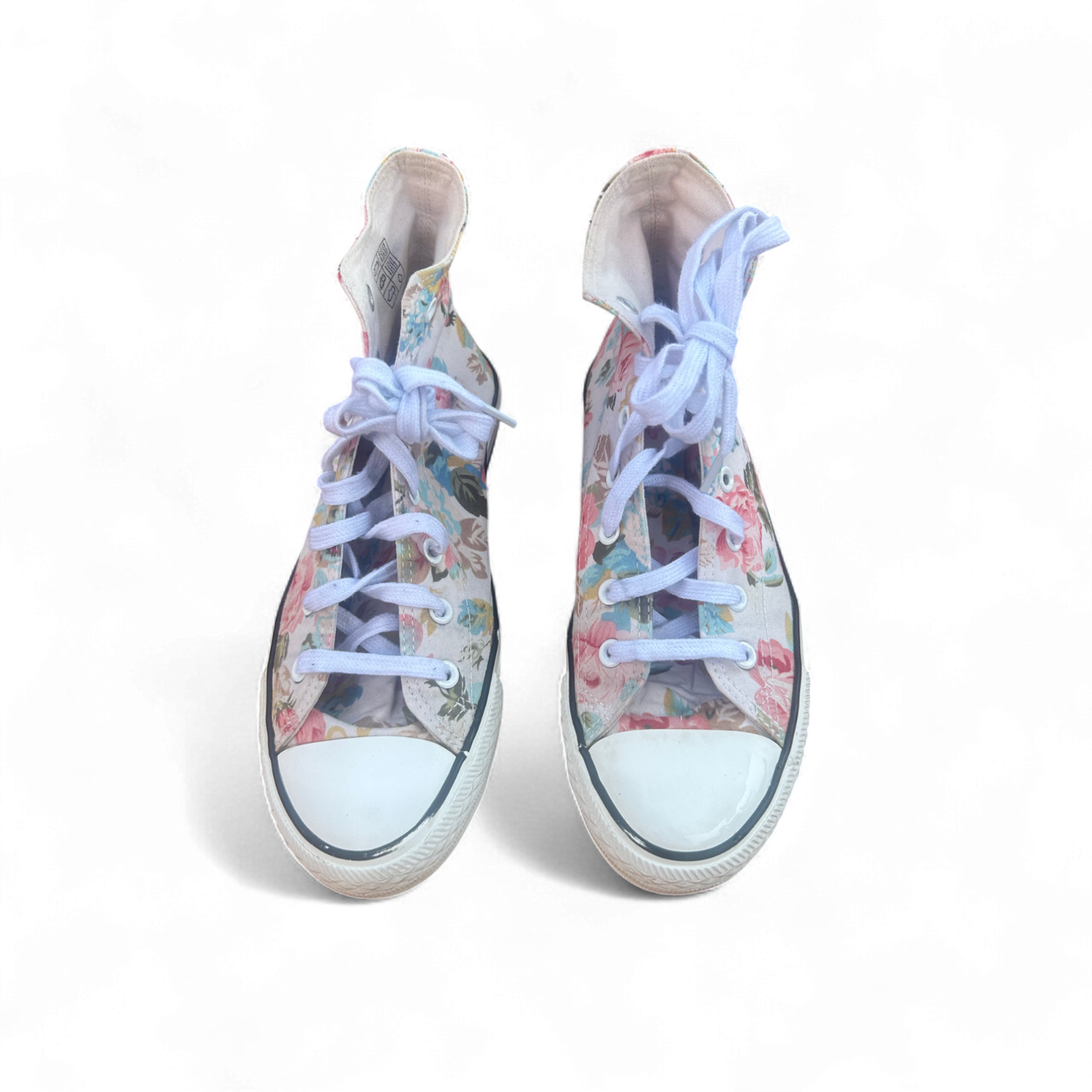 1994 High Top Sneaker Blumen Gr. 38 Floral Schuhe Retro Look Stoffschuhe