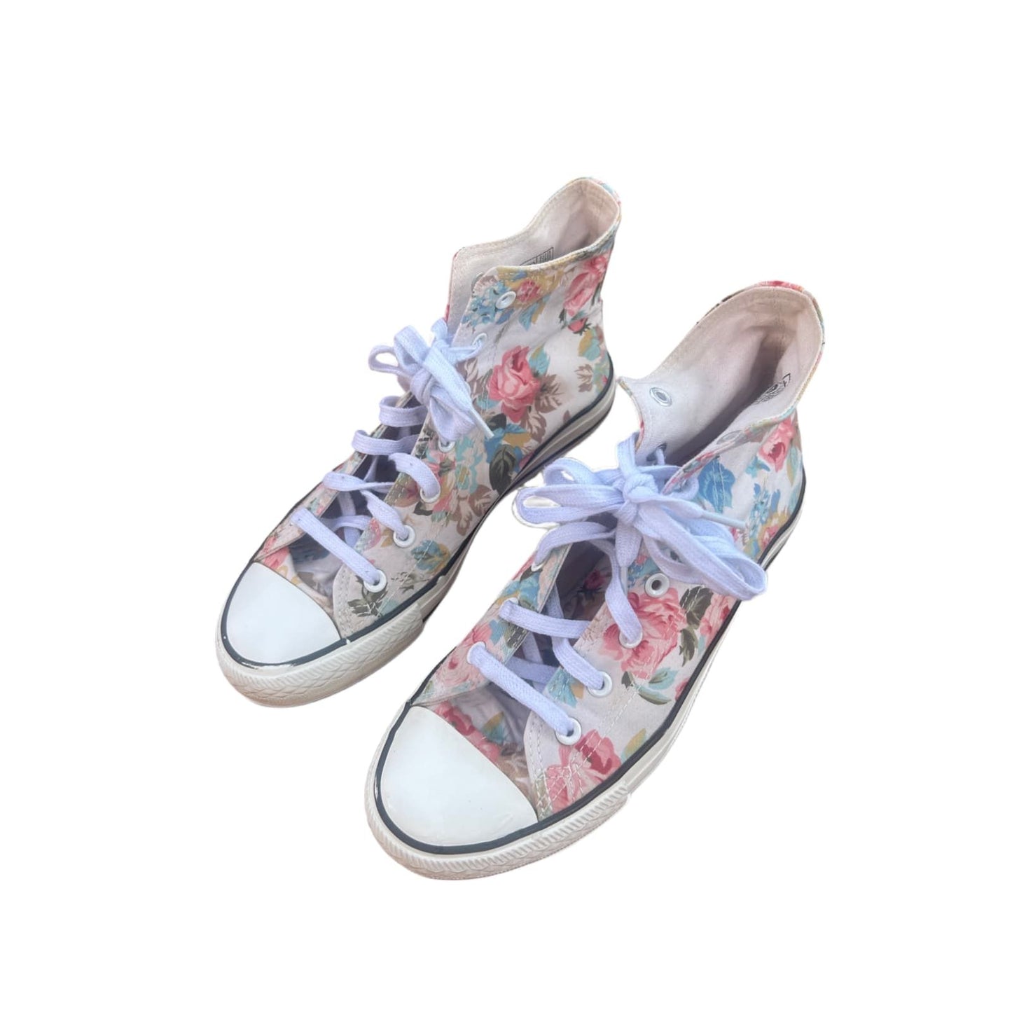 1994 High Top Sneaker Blumen Gr. 38 Floral Schuhe Retro Look Stoffschuhe