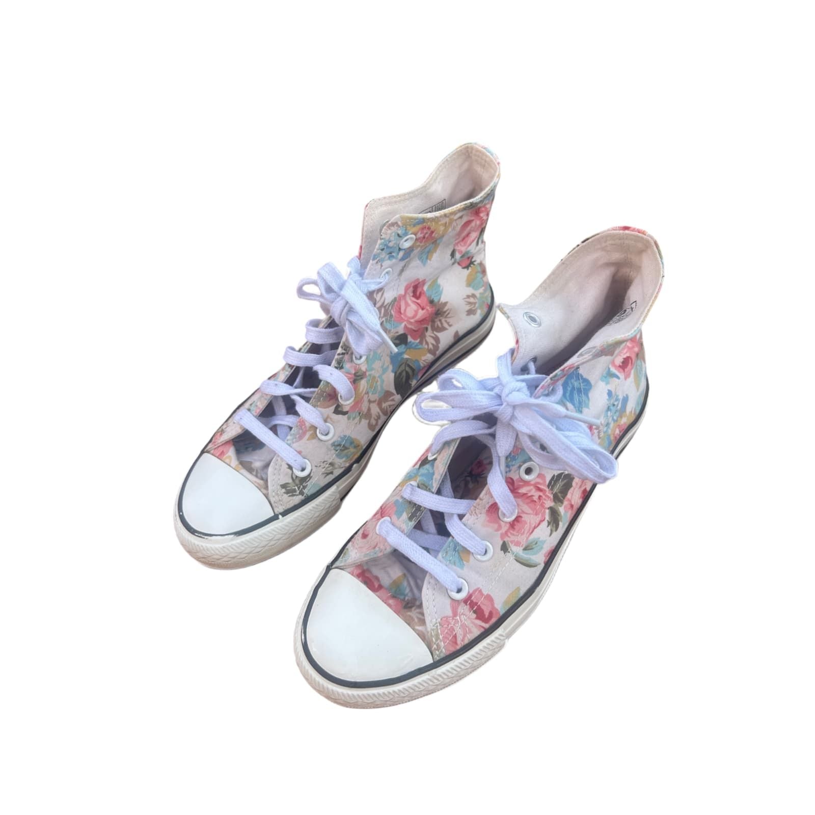 1994 High Top Sneaker Blumen Gr. 38 Floral Schuhe Retro Look Stoffschuhe