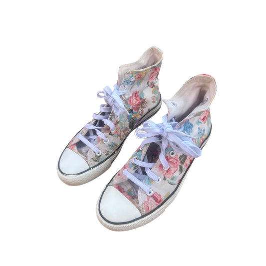 1994 High Top Sneaker Blumen Gr. 38 Floral Schuhe Retro Look Stoffschuhe