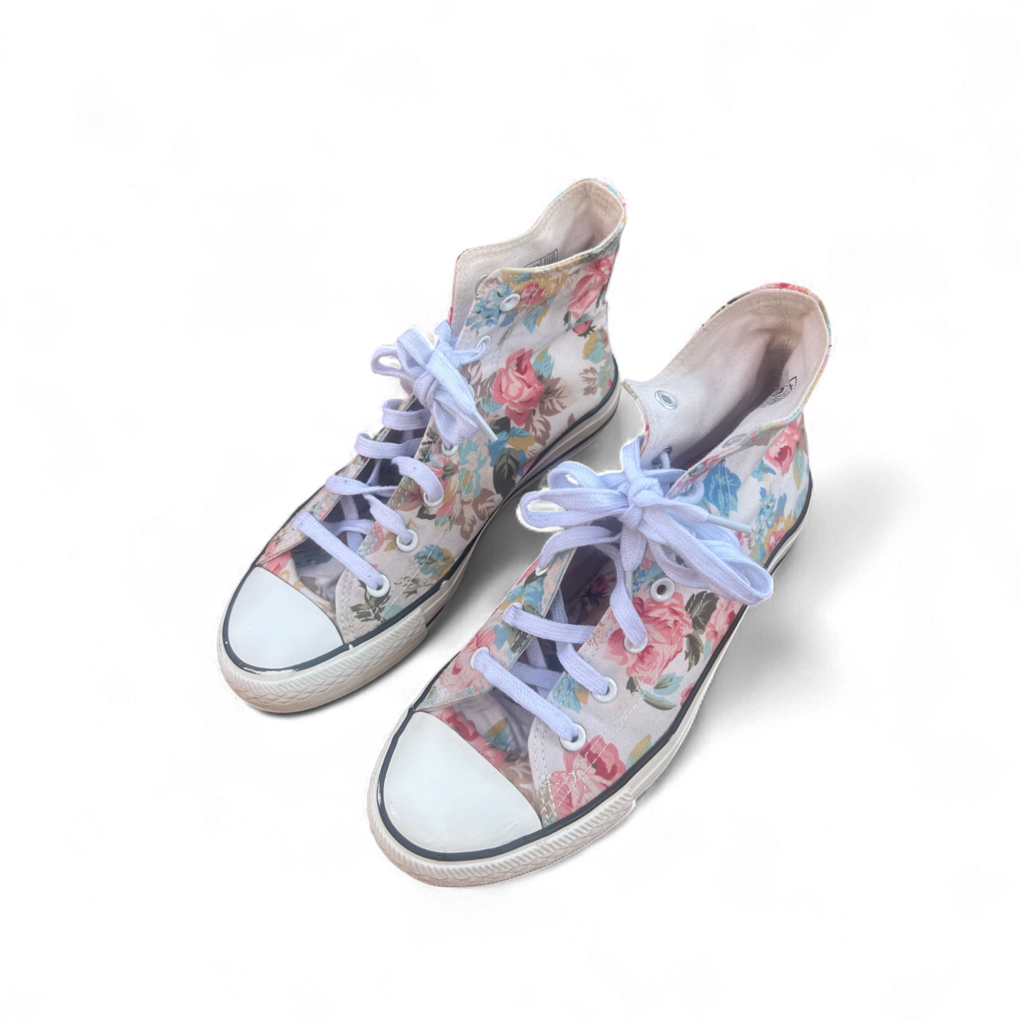 1994 High Top Sneaker Blumen Gr. 38 Floral Schuhe Retro Look Stoffschuhe