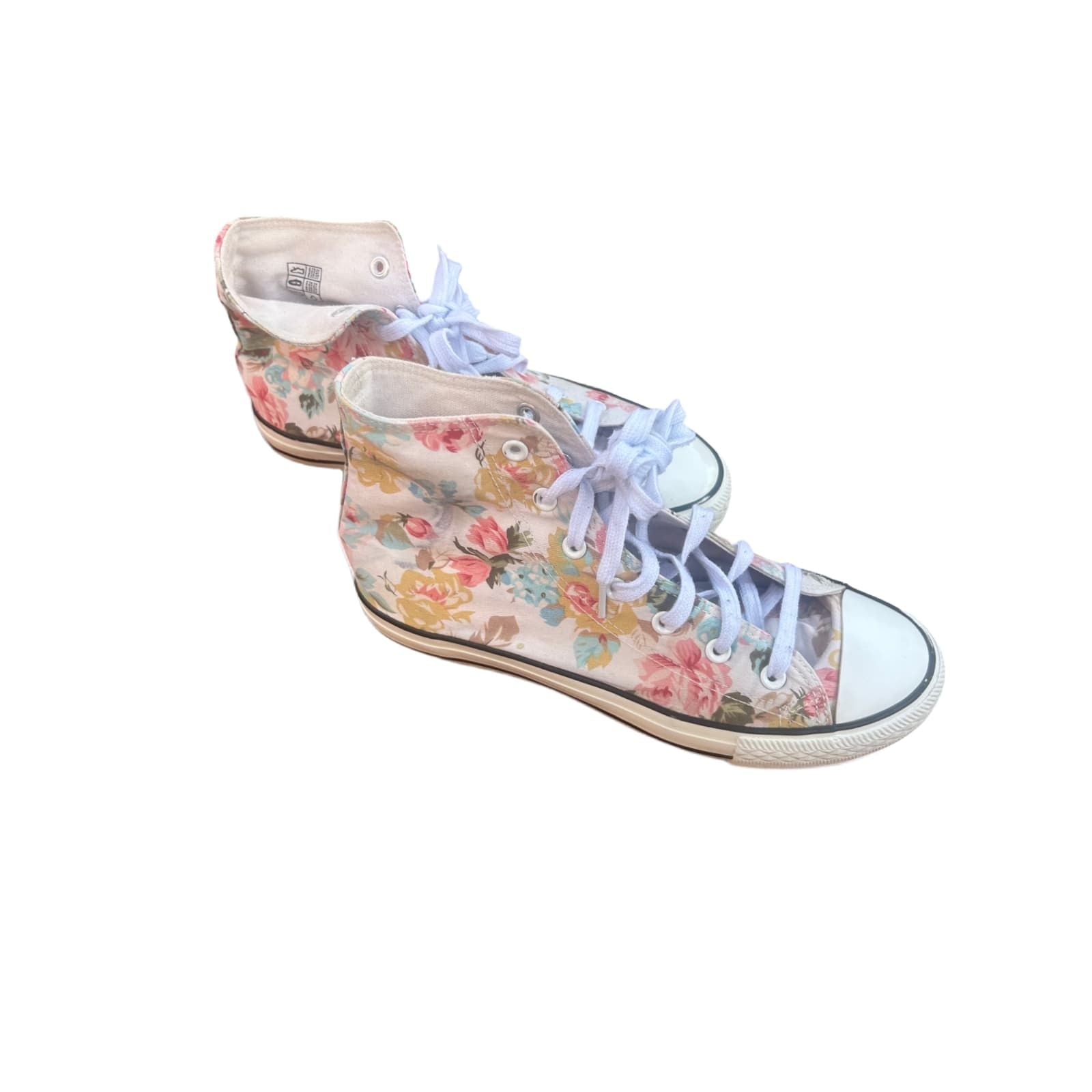 1994 High Top Sneaker Blumen Gr. 38 Floral Schuhe Retro Look Stoffschuhe