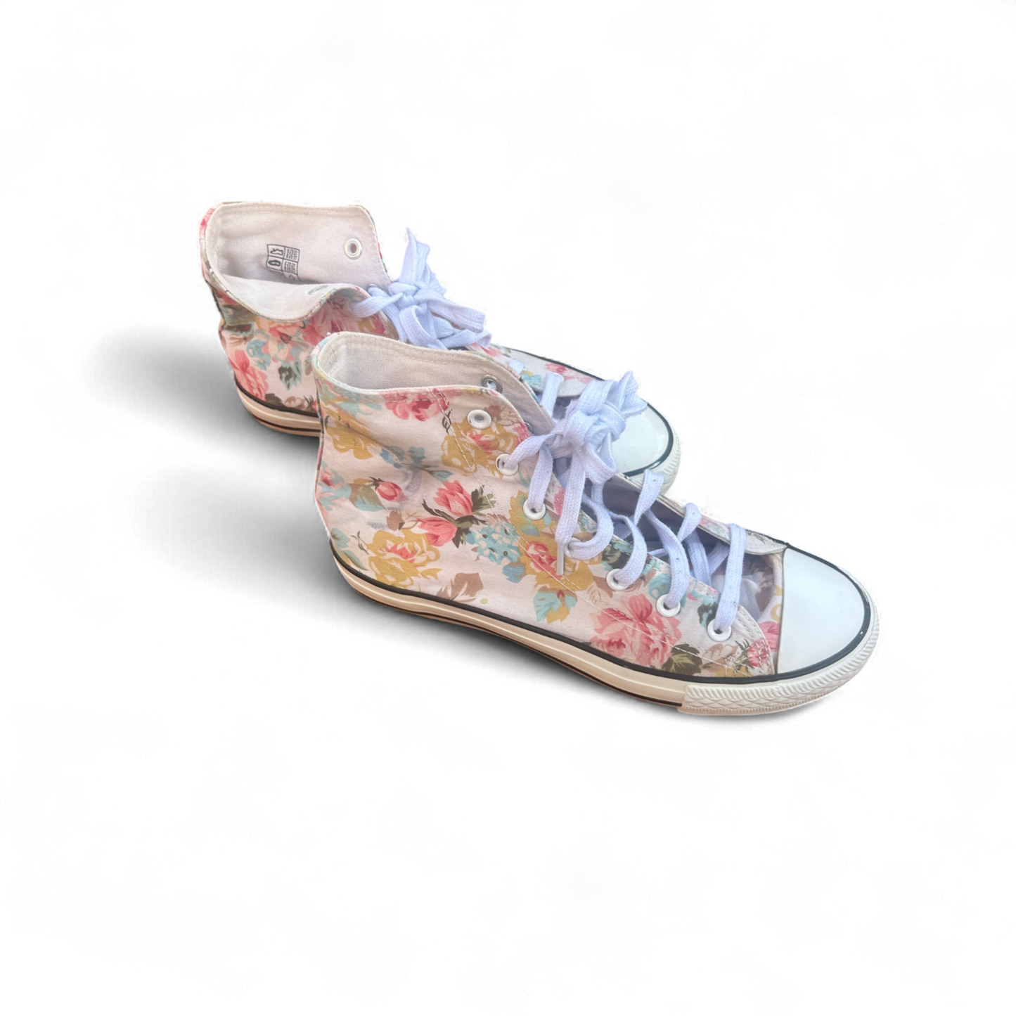 1994 High Top Sneaker Blumen Gr. 38 Floral Schuhe Retro Look Stoffschuhe