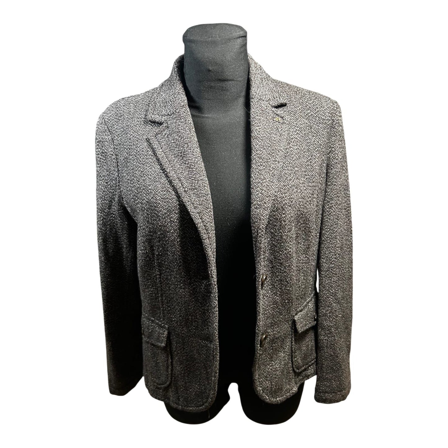 s.Oliver Damen Blazer Gr 42 Braun Wollmix Klassisch Elegant Leopardenfutter