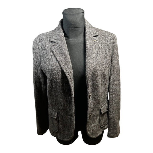 s.Oliver Damen Blazer Gr 42 Braun Wollmix Klassisch Elegant Leopardenfutter