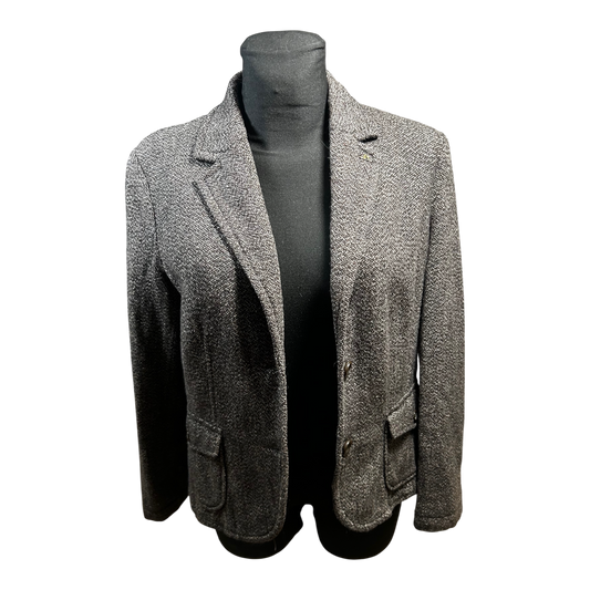 s.Oliver Damen Blazer Gr 42 Braun Wollmix Klassisch Elegant Leopardenfutter