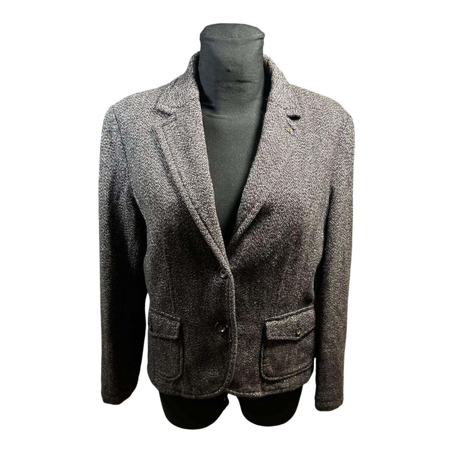 s.Oliver Damen Blazer Gr 42 Braun Wollmix Klassisch Elegant Leopardenfutter