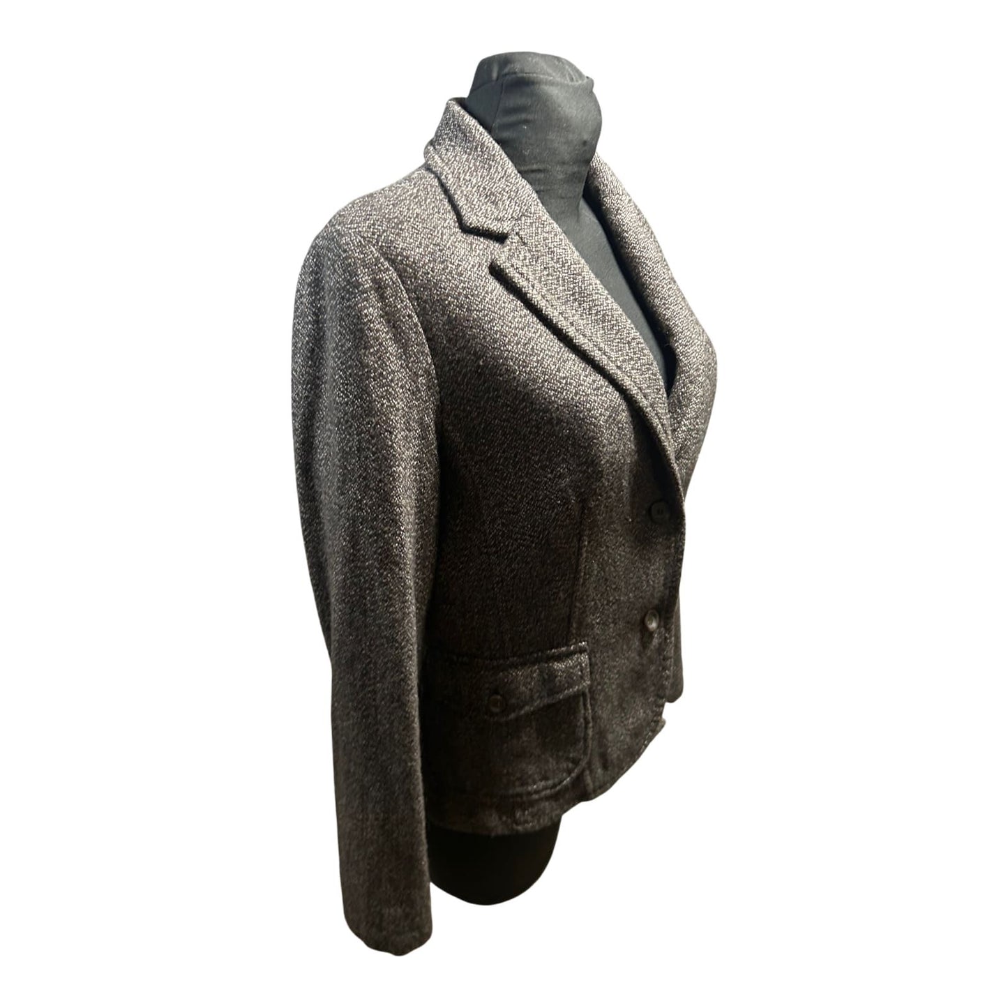 s.Oliver Damen Blazer Gr 42 Braun Wollmix Klassisch Elegant Leopardenfutter