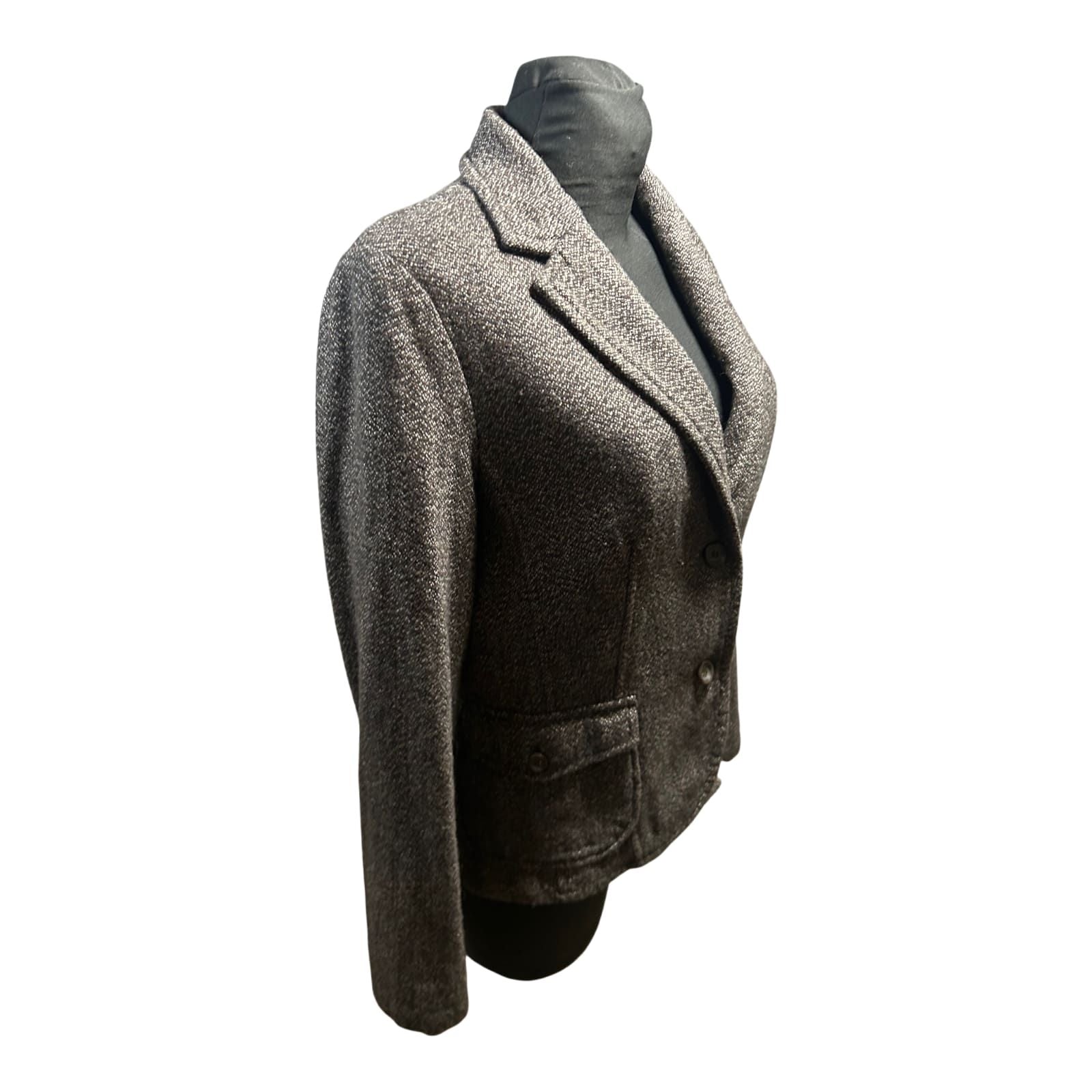 s.Oliver Damen Blazer Gr 42 Braun Wollmix Klassisch Elegant Leopardenfutter