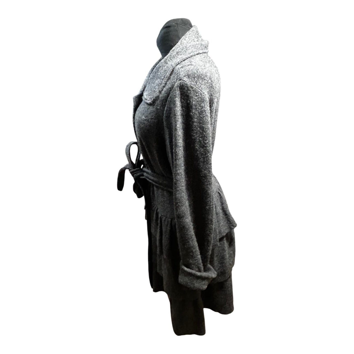 Cynthia Rowley Damen Mantel Wolle Grau Gr L Elegant Klassisch Winter