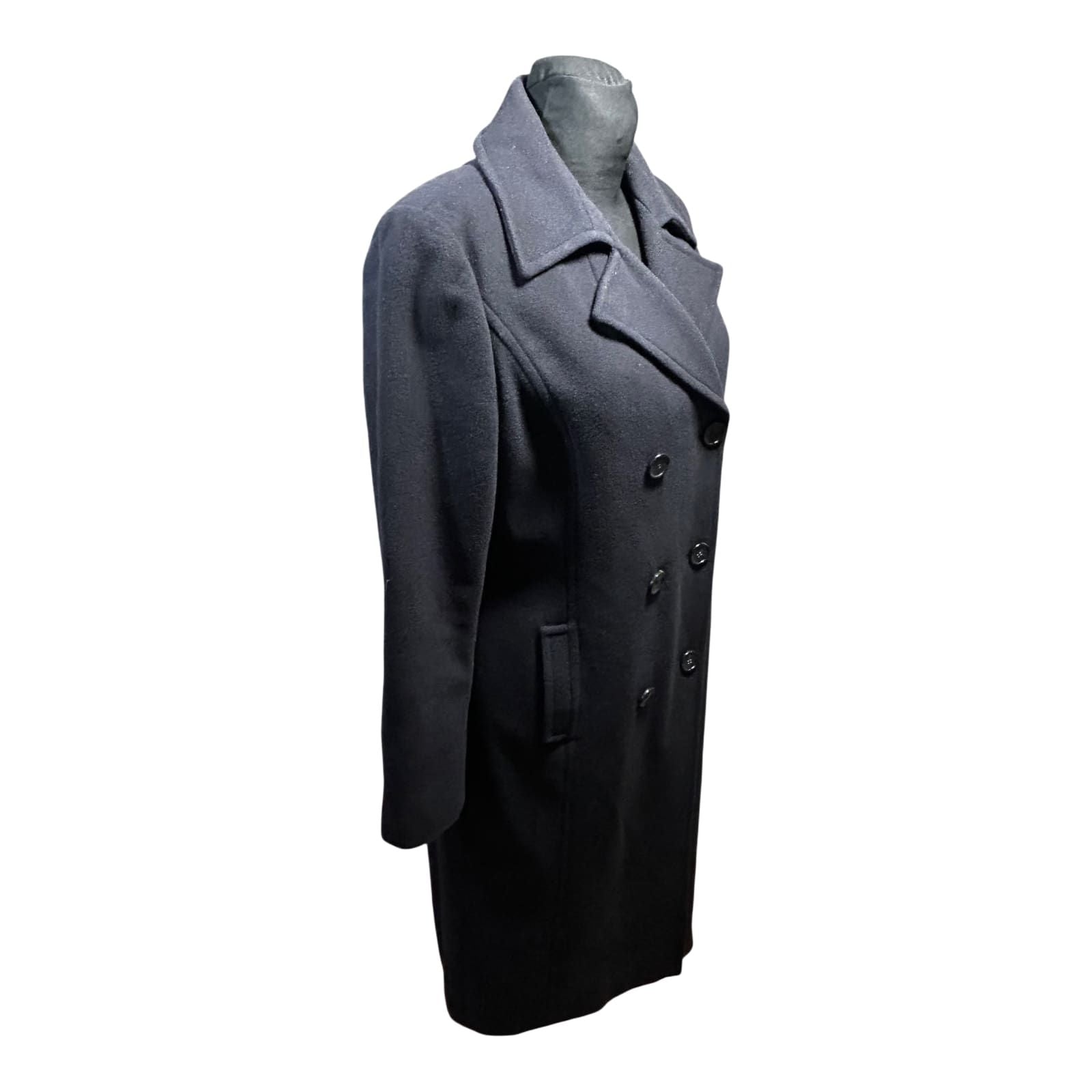 Madeleine Damen Mantel Gr 40 Dunkelblau Schurwolle Kaschmir Elegant Winter
