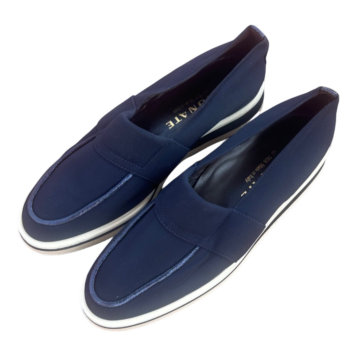 Brunate Loafer Blau 39,5 Made in Italy mit weißer Sohle Slipper edel