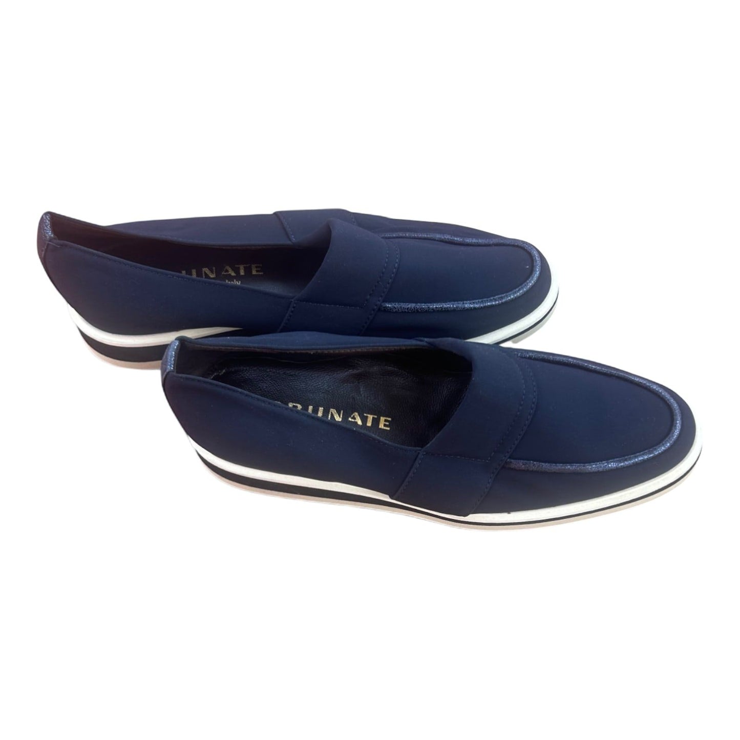 Brunate Loafer Blau 39,5 Made in Italy mit weißer Sohle Slipper edel
