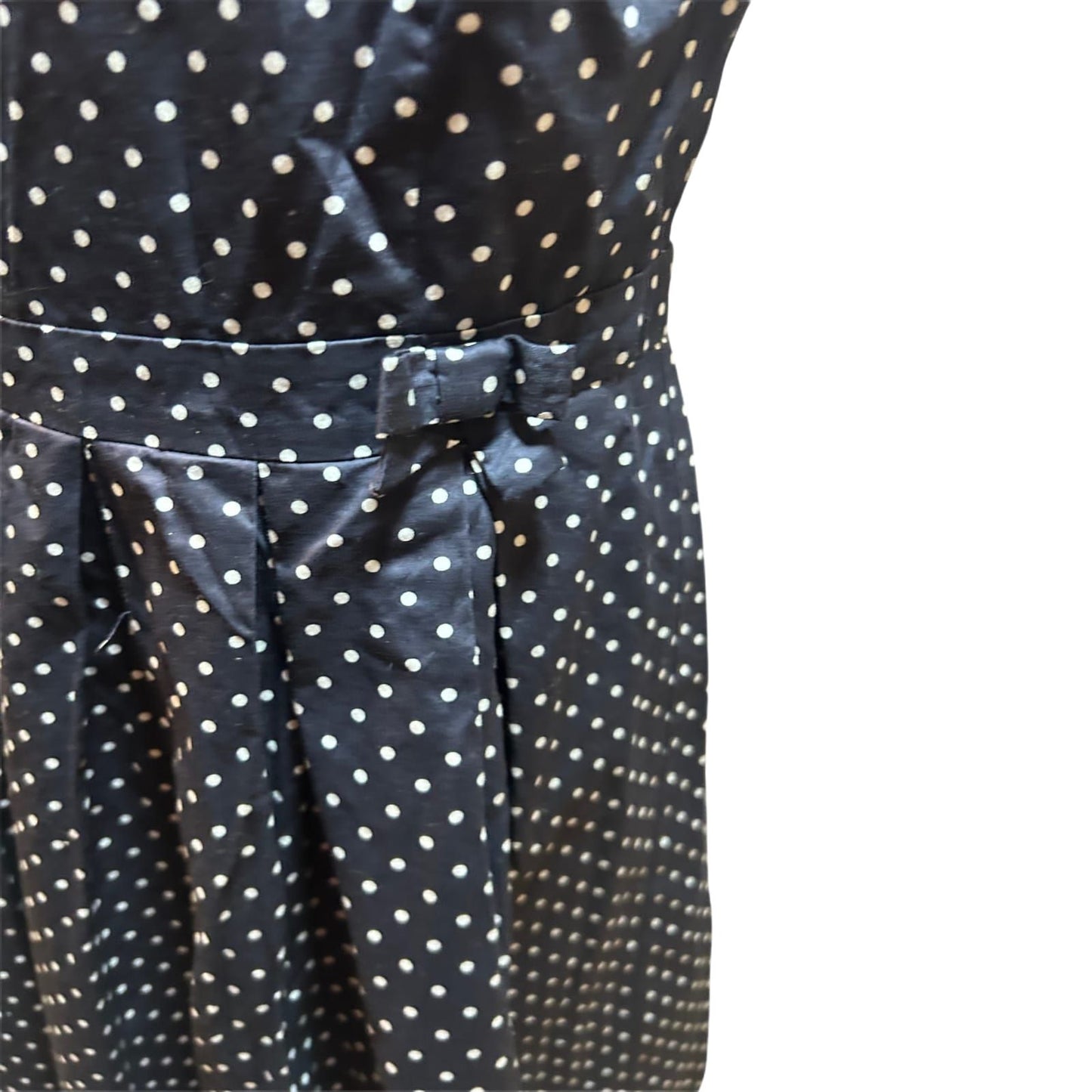 s Oliver Kleid Damen Gr 42 Dunkelblau Punkte Baumwolle Gefüttert Elegant Klassisch