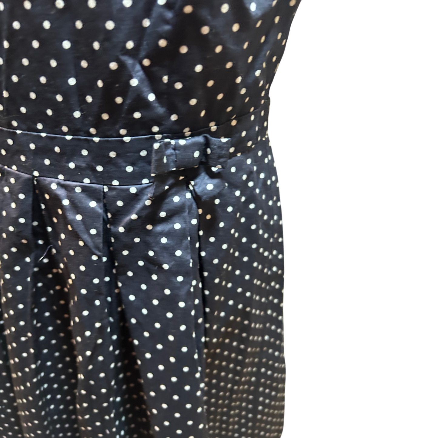 s Oliver Kleid Damen Gr 42 Dunkelblau Punkte Baumwolle Gefüttert Elegant Klassisch