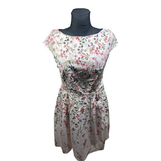 Orsay Kleid Damen Gr 40 Blumen Floral Sommer Baumwolle Stretch Elegant