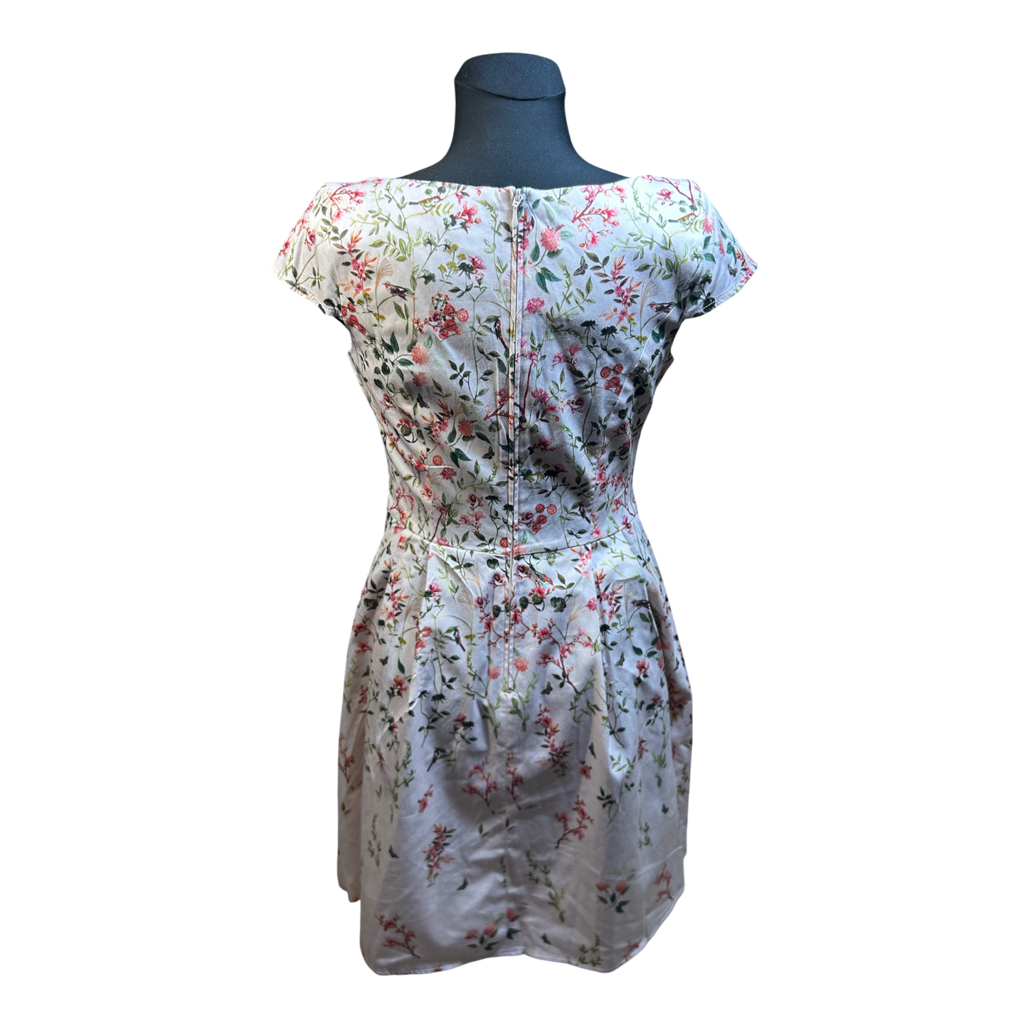 Orsay Kleid Damen Gr 40 Blumen Floral Sommer Baumwolle Stretch Elegant