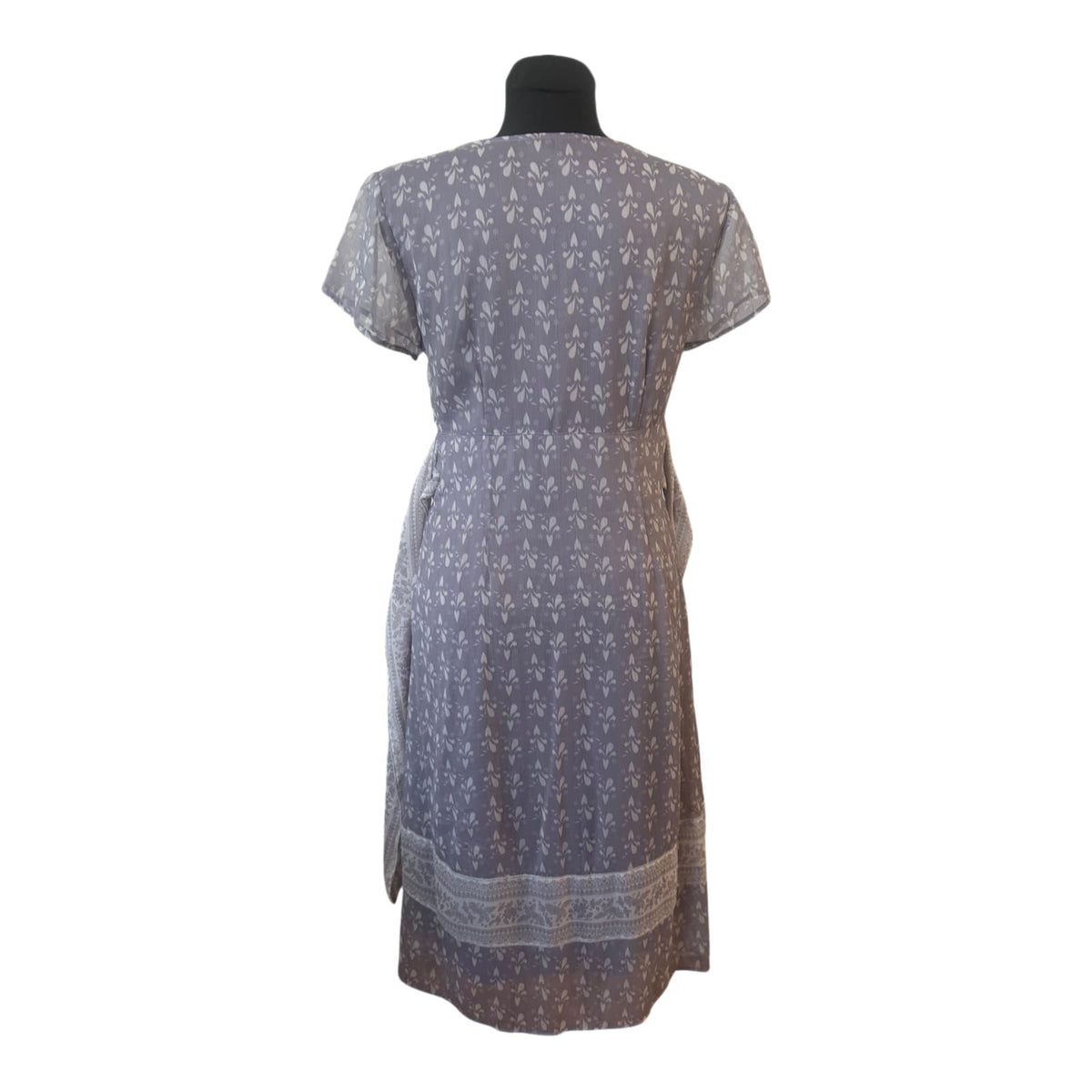 Vero Moda Wickelkleid Gr. 40 Grau Beige Creme Sommerkleid Bindegürtel